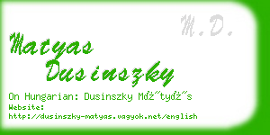 matyas dusinszky business card